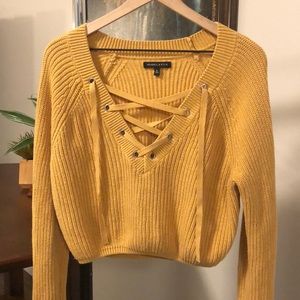 Kendall & Kylie Laced Front Sweater